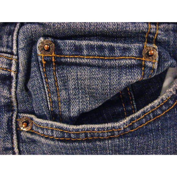 LEVIS 505 CUTOFF JEANS SHORTS Womans 8 Blue Denim Red Tab Daisy Dukes Athletic - Picture 5 of 9